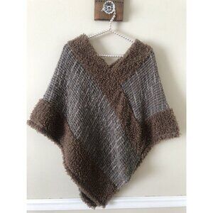 Harmony Womens Size S/M Brown Poncho Textured